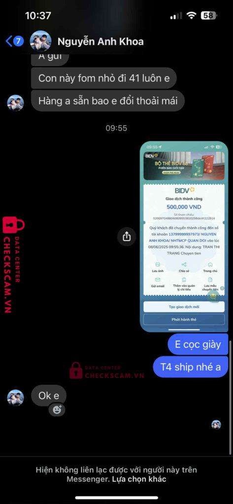 13799999997973 Nguyen Anh Khoa MB bị cảnh báo lừa đảo scam