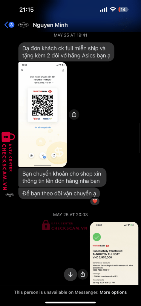 19037893711017 Nguyen Thi Ngat Techcombank bị cảnh báo lừa đảo scam