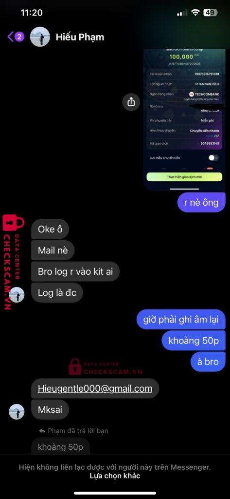 19073616791018 Pham Van Hieu Techcombank bị cảnh báo lừa đảo scam