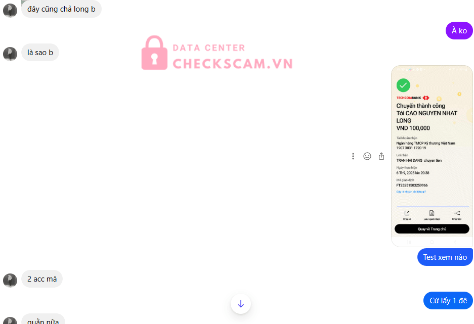 19073831172019 Cao Nguyen Nhat Long Techcombank bị cảnh báo lừa đảo scam