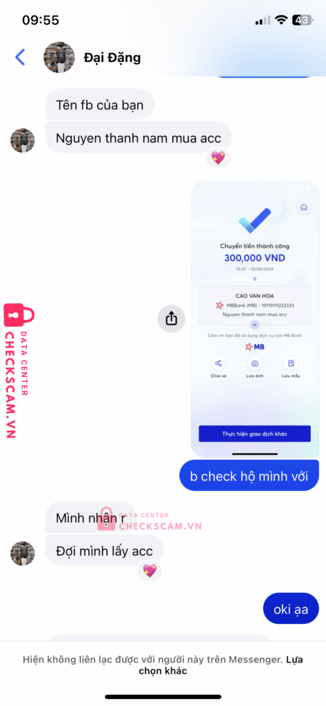 19119111222333 Cao Van Hoa MB bị cảnh báo lừa đảo scam