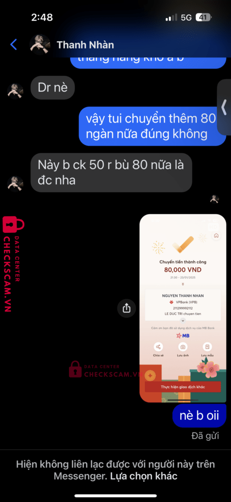 211299992112 Nguyen Thanh Nhan VP BANK bị cảnh báo lừa đảo scam