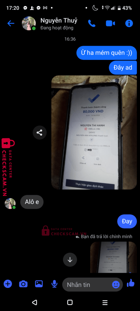 242652 Nguyen Thi Hanh MB bị cảnh báo lừa đảo scam
