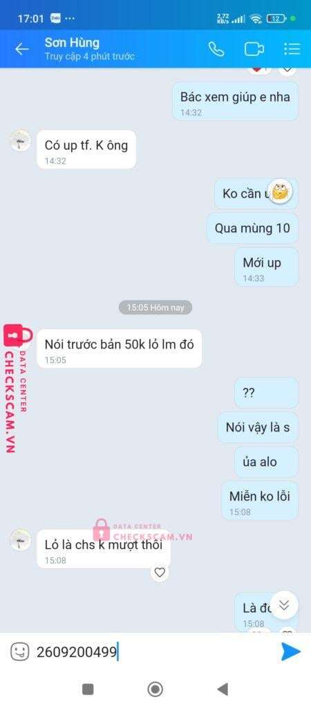 2609200499 Son Hung VP BANK bị cảnh báo lừa đảo scam