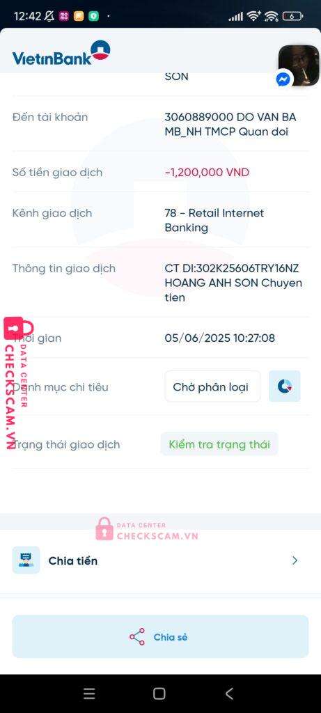 3060889000 Do Van Ba MB bị cảnh báo lừa đảo scam