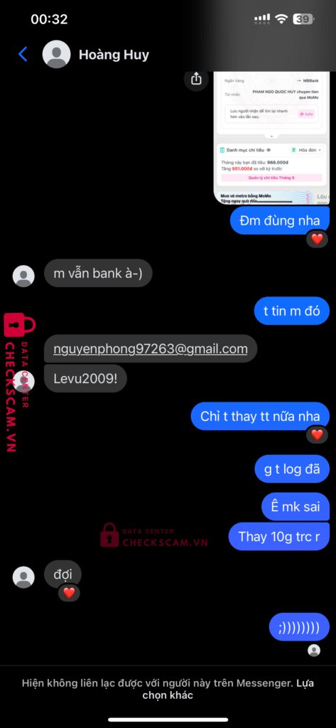 3456969696 Hoang Gia Huy MB bị cảnh báo lừa đảo scam
