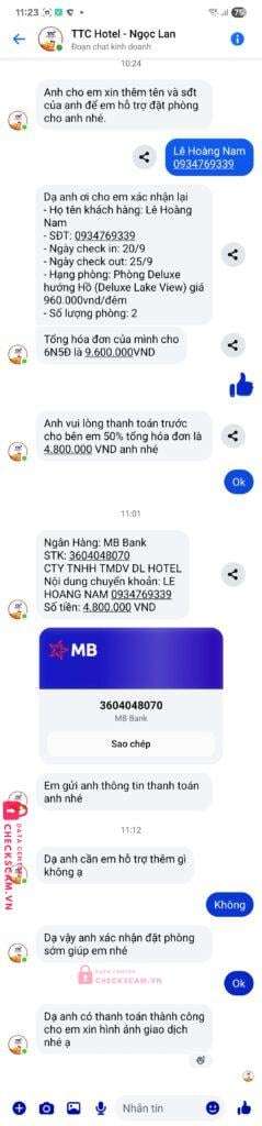3604048070 Dl Hotel MB bị cảnh báo lừa đảo scam