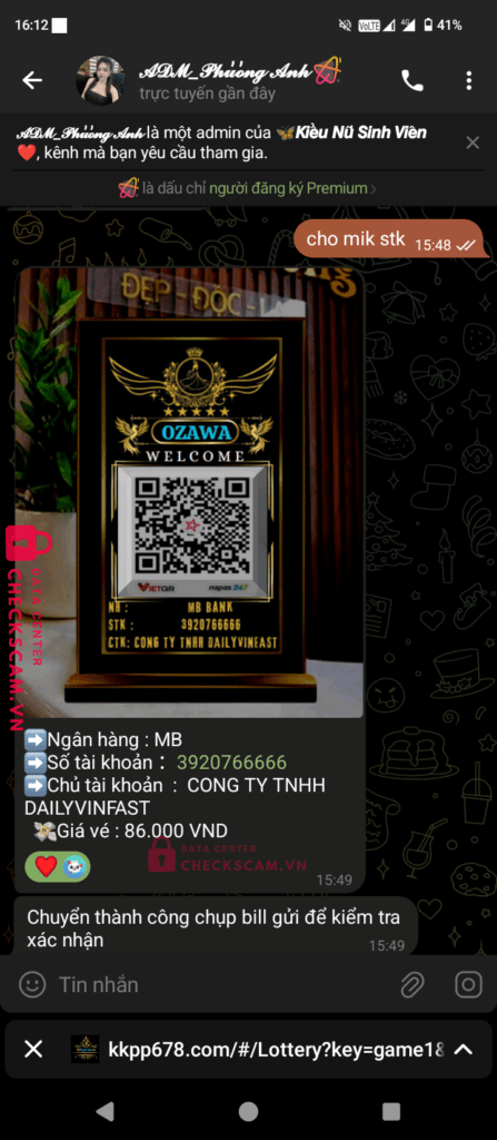 3920766666 Daily Vinfast MB bị cảnh báo lừa đảo scam