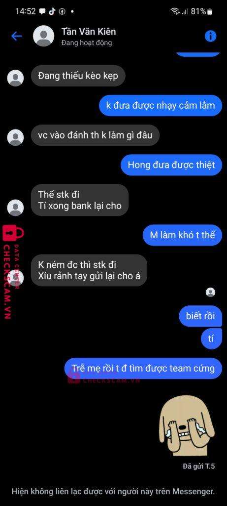 7901641 Tan Van Kien ACB bị cảnh báo lừa đảo scam
