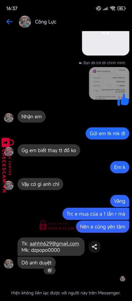 8002342008 Dang Phuoc Dat MB bị cảnh báo lừa đảo scam