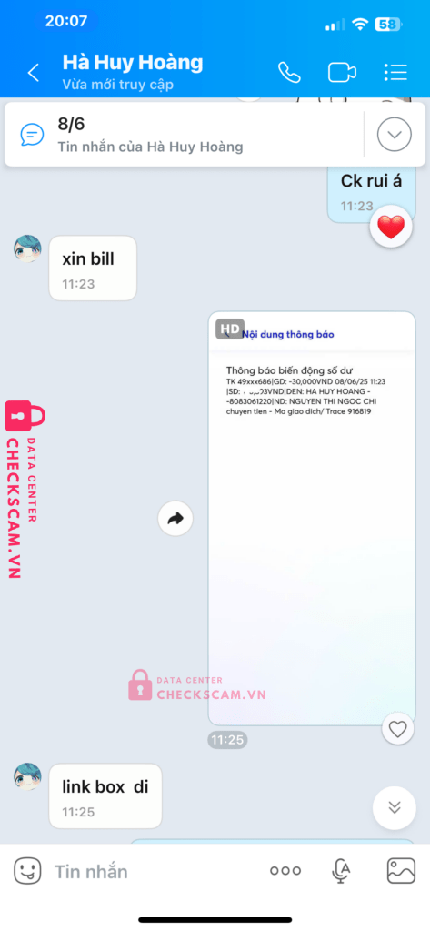 8083061220 Ha Huy Hoang Techcombank bị cảnh báo lừa đảo scam
