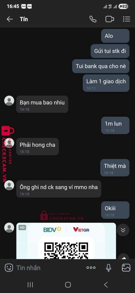 8854695637 Le Hoan Tin BIDV bị cảnh báo lừa đảo scam