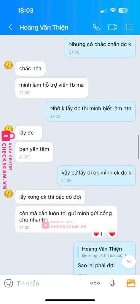 888563999999 Hoang Van Thien Techcombank bị cảnh báo lừa đảo scam