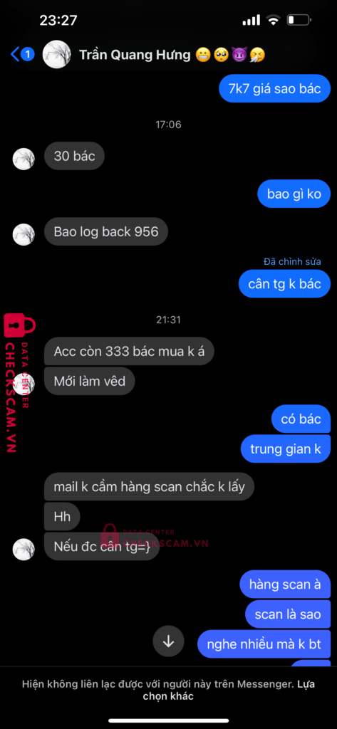 8888974716005 Tran Quang Hung Agribank bị cảnh báo lừa đảo scam