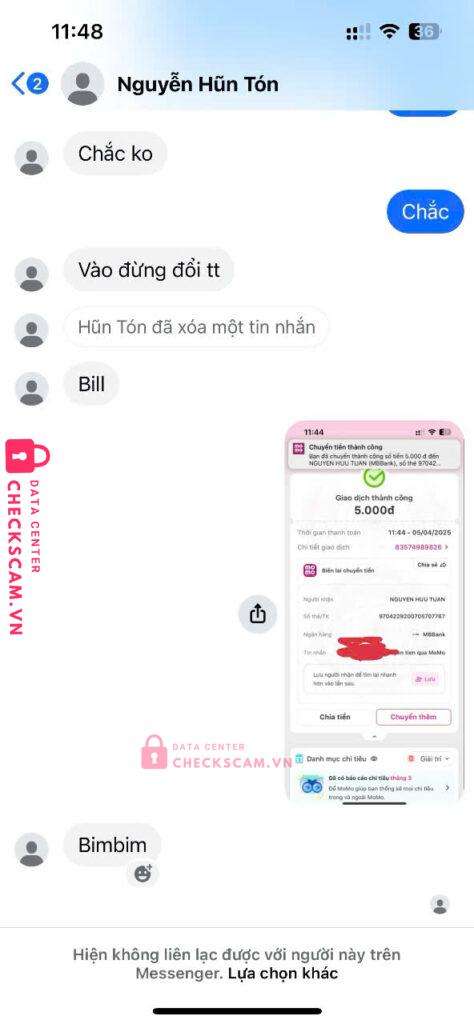 9704229200705707767 Nguyen Huu Tuan MB bị cảnh báo lừa đảo scam