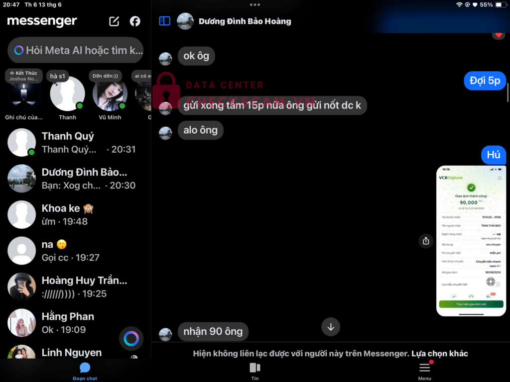 9704229201193929368 Tran Thai Bao MB bị cảnh báo lừa đảo scam