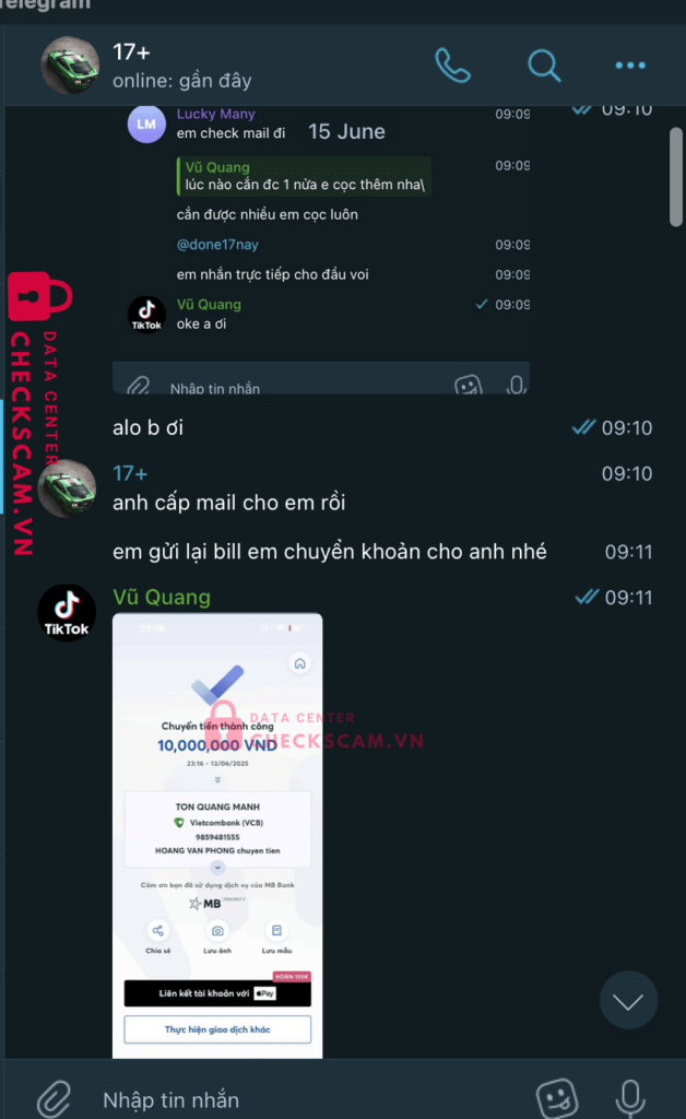 9859481555 Ton Quang Manh VCB bị cảnh báo lừa đảo scam