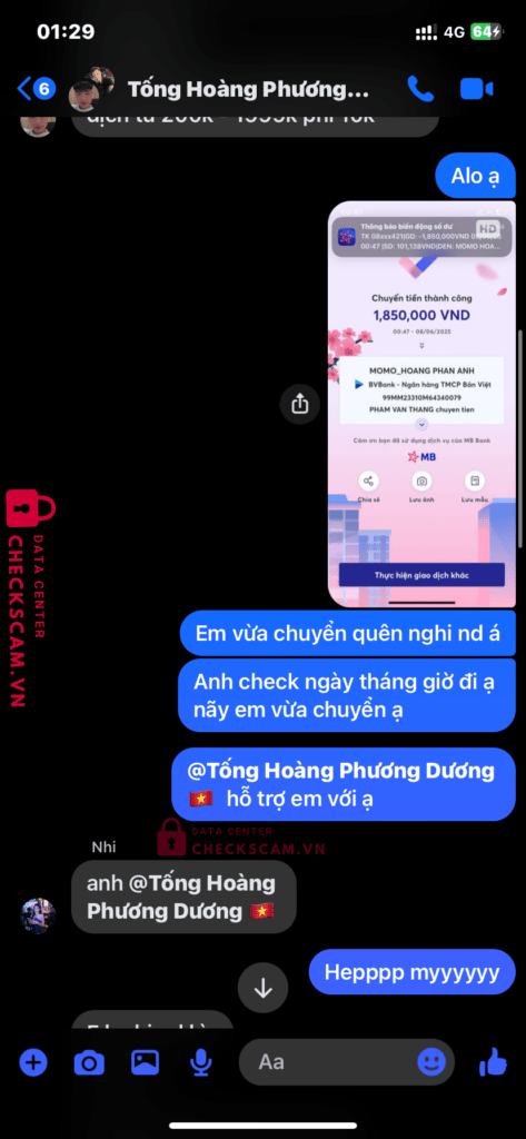 99MM23310M64340079 Hoang Phan Anh BV BANK bị cảnh báo lừa đảo scam
