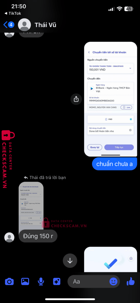 99MM24040M88344243 Nguyen Van Cang BV BANK bị cảnh báo lừa đảo scam
