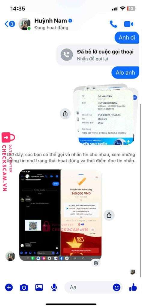 99ZP25081M88504076 Nguyen Van Vuong BV BANK bị cảnh báo lừa đảo scam