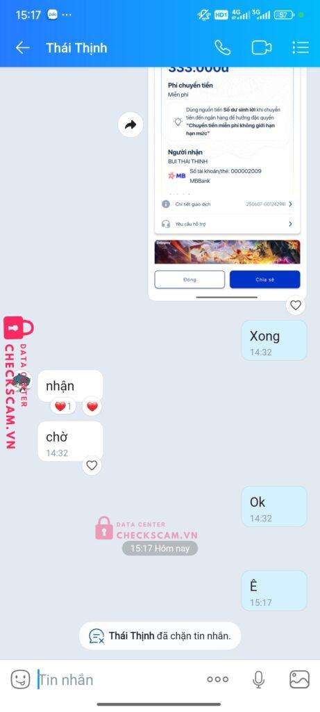 000002009 Bui Thai Thinh MB bị cảnh báo lừa đảo scam
