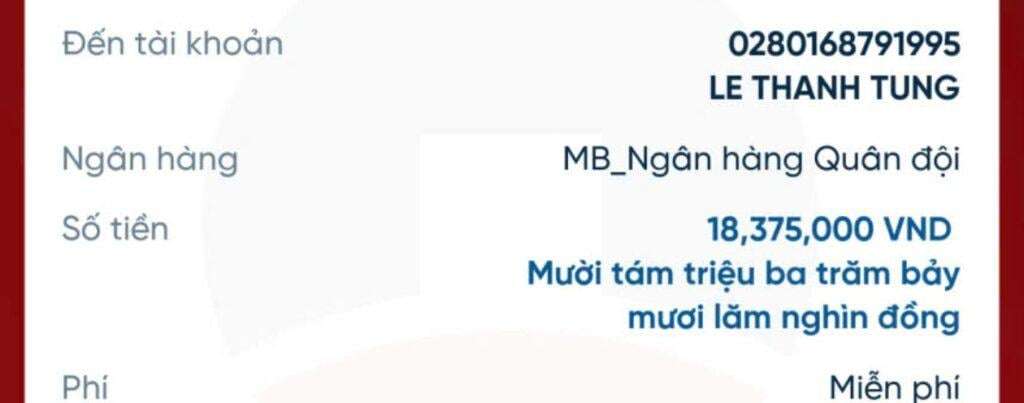0280168791995 Le Thanh Tung MB bị cảnh báo lừa đảo scam