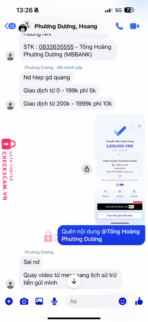0327120970 Nguyen Hieu Em Momo bị cảnh báo lừa đảo scam