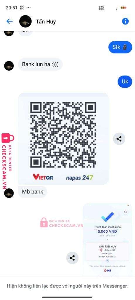 0349139367 Van Tan Huy MB bị cảnh báo lừa đảo scam