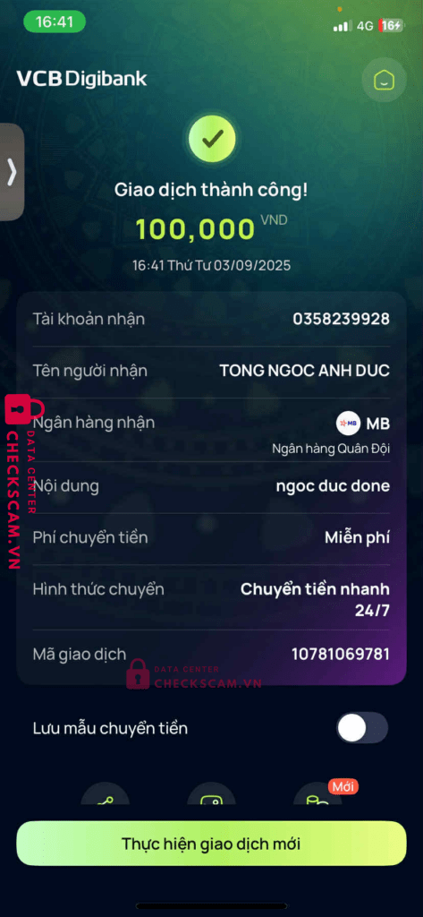 0358239928 Tong Ngoc Anh Duc MB bị cảnh báo lừa đảo scam