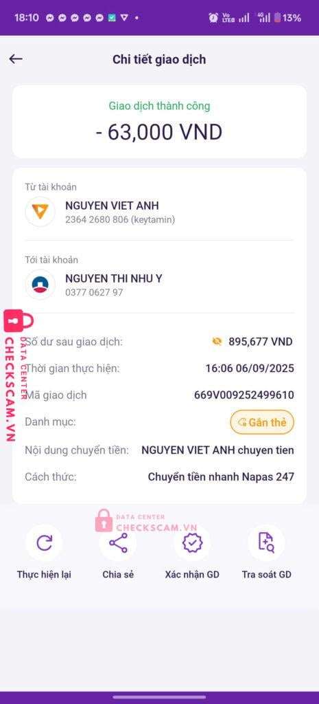 0377062797 Nguyen Thi Nhu Y Vietinbank bị cảnh báo lừa đảo scam