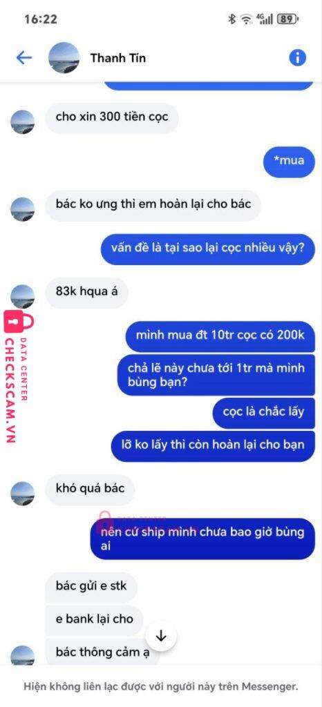 0397904134 Le Thanh Tin MB bị cảnh báo lừa đảo scam