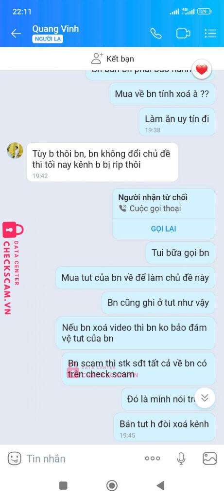 0630142608888 Ta Quang Vinh MB bị cảnh báo lừa đảo scam
