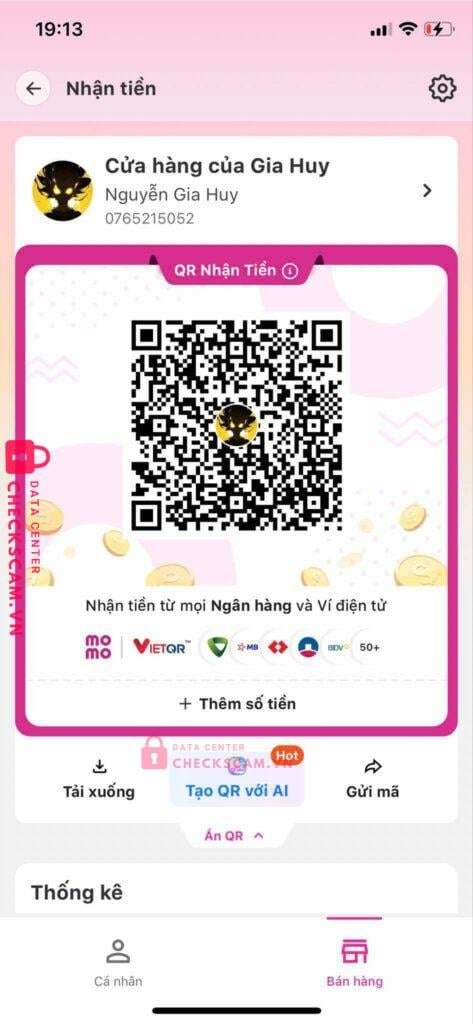 0765215052 Nguyen Gia Huy Momo bị cảnh báo lừa đảo scam