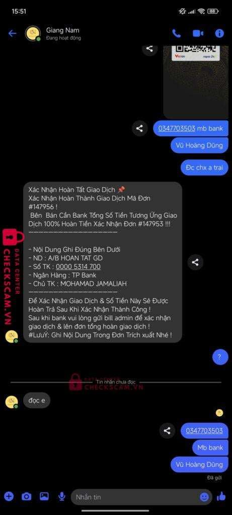 0798004660 Le Quoc Huy VP BANK bị cảnh báo lừa đảo scam
