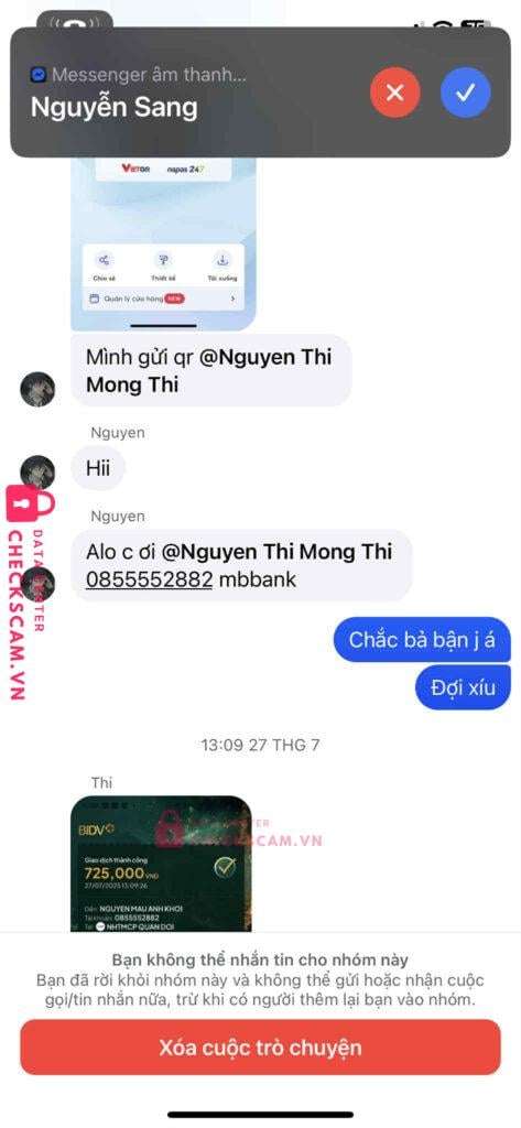 0855552882 Nguyen Mau Anh Khoi MB bị cảnh báo lừa đảo scam
