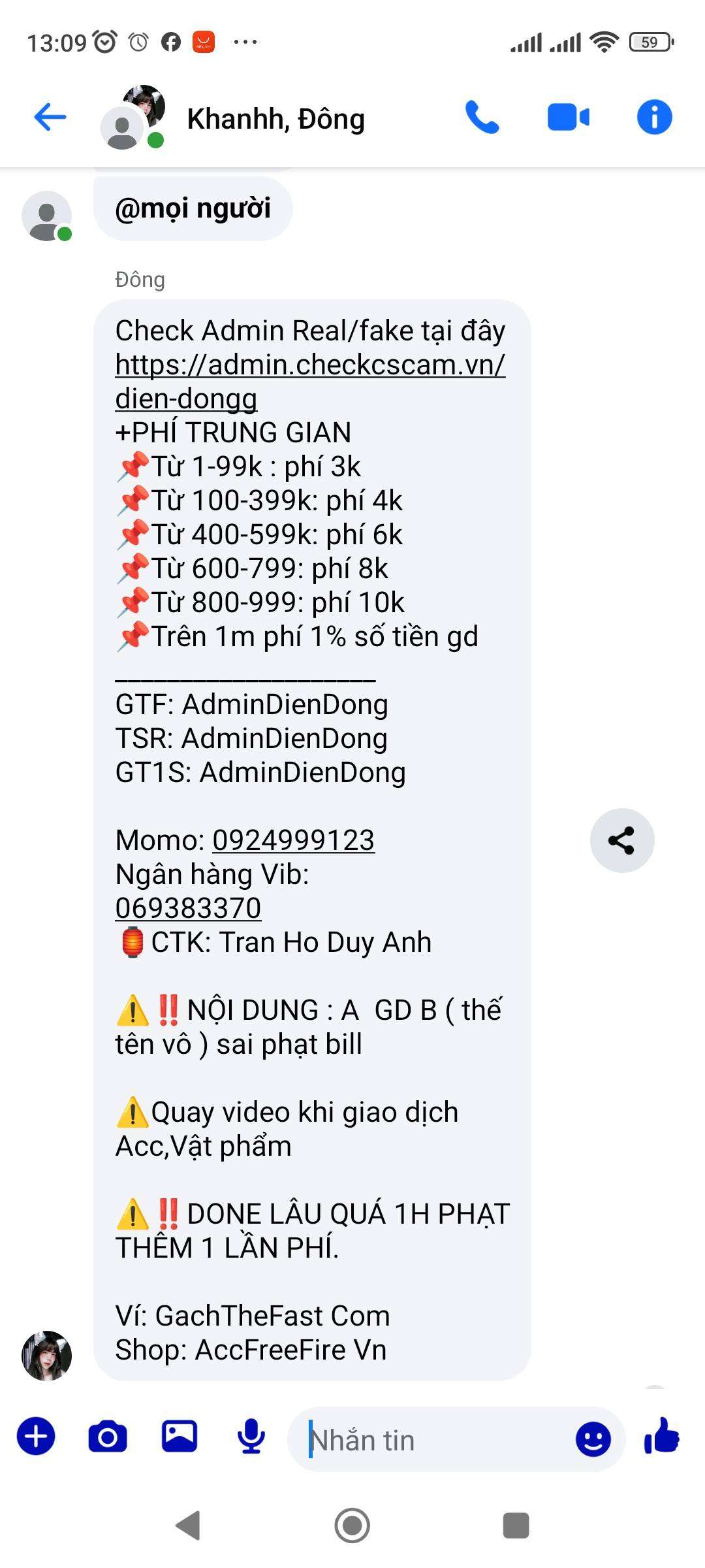0924999123 Huynh Chi Trung Momo bị cảnh báo lừa đảo scam