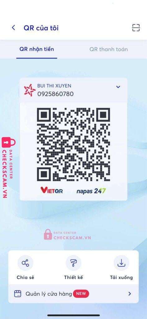 0925860780 Bui Thi Xuyen MB bị cảnh báo lừa đảo scam