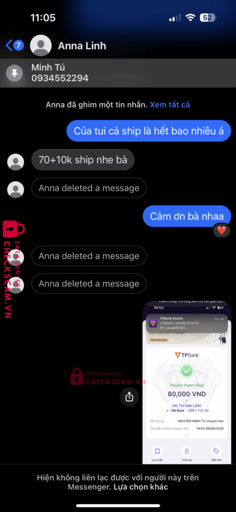 0987712192 Ho Thi Mai Linh MB bị cảnh báo lừa đảo scam