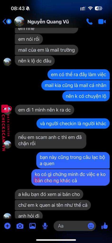 0989595374 Nguyen Quang Vu Momo bị cảnh báo lừa đảo scam