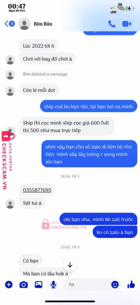 1021698269 Danh Hoang Dung VCB bị cảnh báo lừa đảo scam