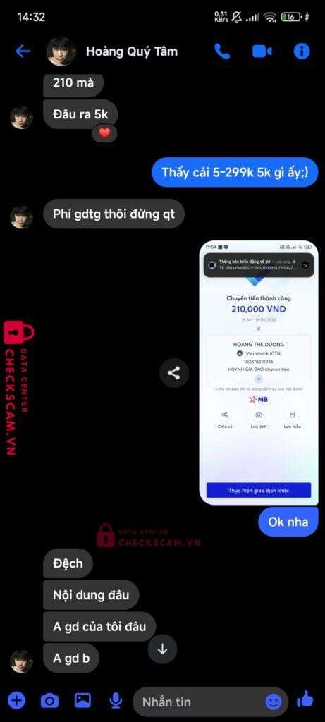 102878310936 Hoang The Duong Vietinbank bị cảnh báo lừa đảo scam