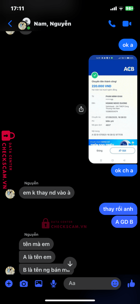 102883554574 Hoang Ngoc Duong vietinbank bị cảnh báo lừa đảo scam
