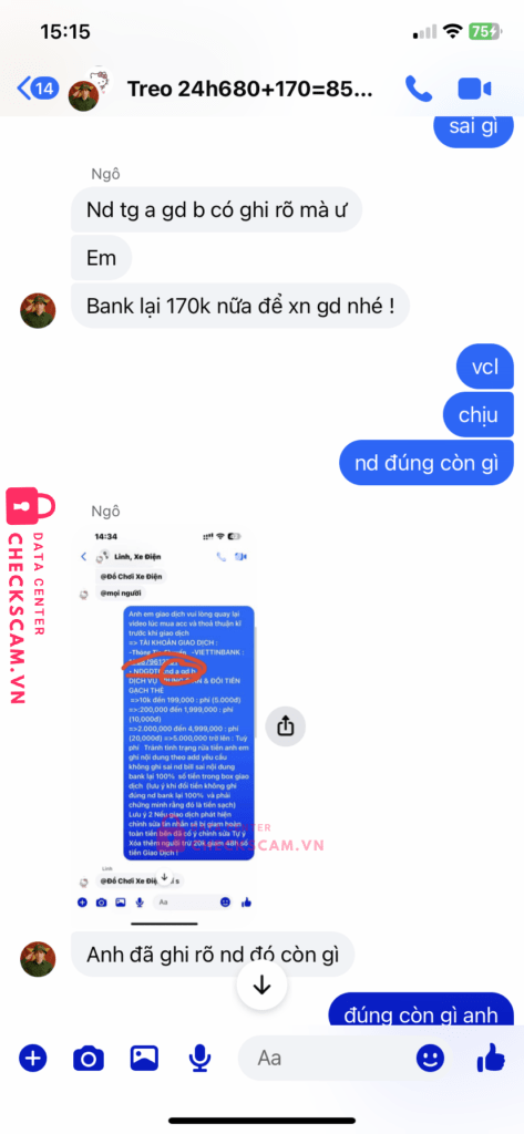 103879612701 Vo Truong Phuc Vietinbank bị cảnh báo lừa đảo scam