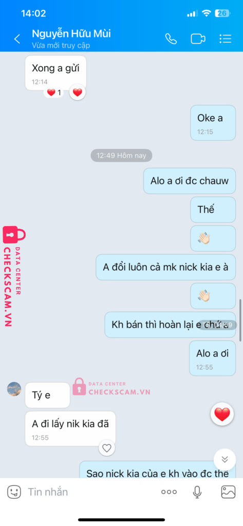 1052195834 Nguyen Huu Mui VCB bị cảnh báo lừa đảo scam