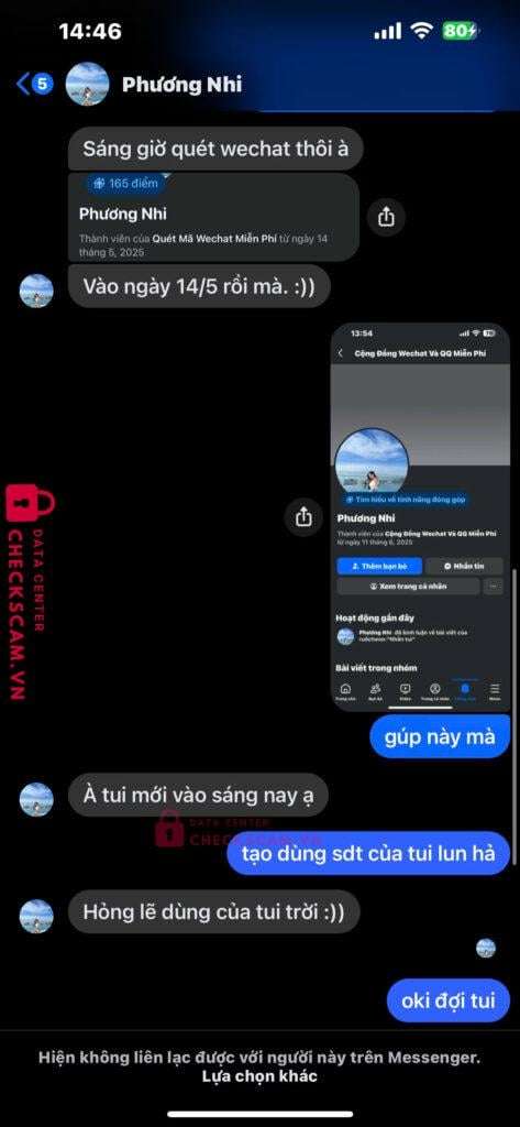 1053852445 Nguyen Thi Trang VCB bị cảnh báo lừa đảo scam