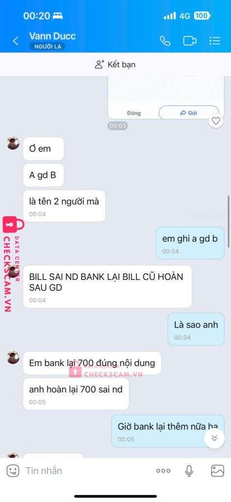 121213133 Le Van Duc MB bị cảnh báo lừa đảo scam
