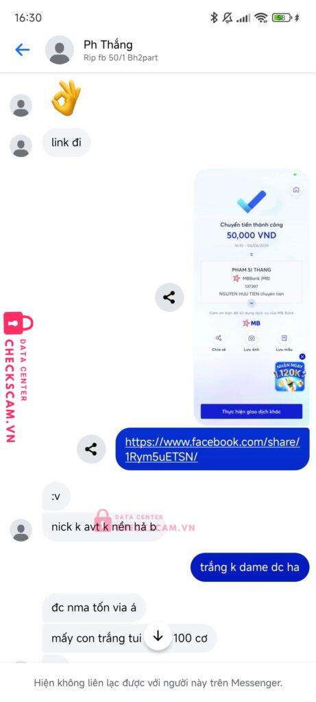137397 Pham Si Thang MB bị cảnh báo lừa đảo scam