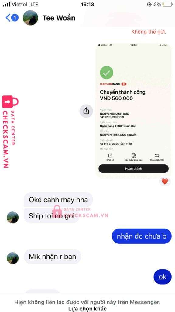 14102003999999 Nguyen Khanh Duc MB bị cảnh báo lừa đảo scam