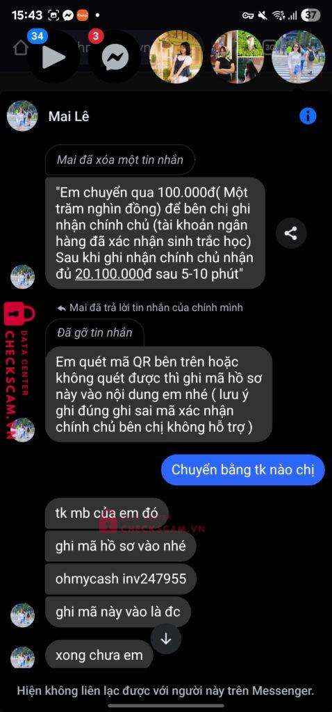 180819938 Le Thi Mai Mo ACB bị cảnh báo lừa đảo scam