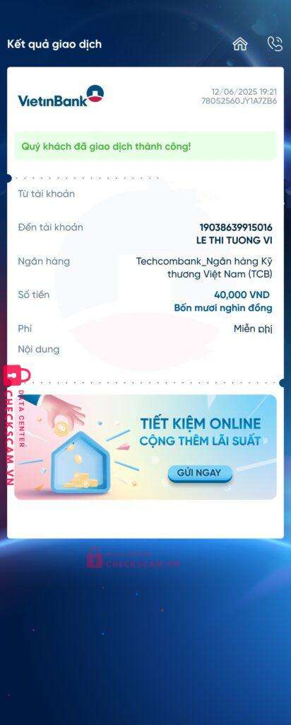 19038639915016 Le Thi Tuong Vi Techcombank bị cảnh báo lừa đảo scam
